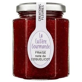Confiture -  FRAISE du Gard et sa note de Coquelicot -   La cuillère Gourmande