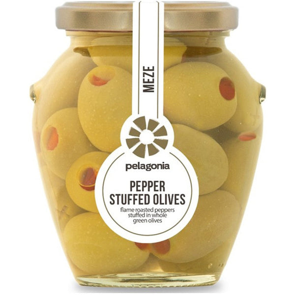 olives vertes aux poivrons 300g - PELAGONIA