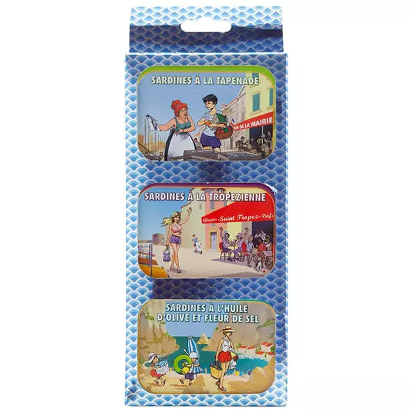 Les sardines - LA BONNE MER ( tapenade - tropezienne - huile d'olive et fleur de sel )